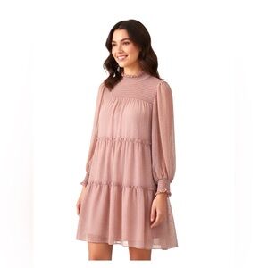EUC....Womens’ Elegant Peach Chiffon Dress